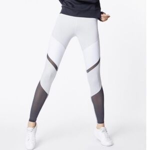 Alo Sheila Womens Leggings Grey Medium Athletic Active Performance Sheer Yoga